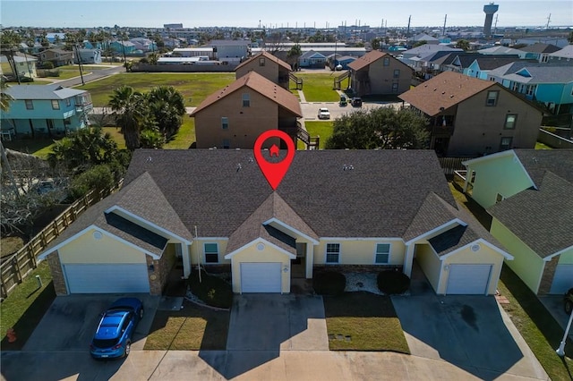 drone / aerial view featuring a residential view