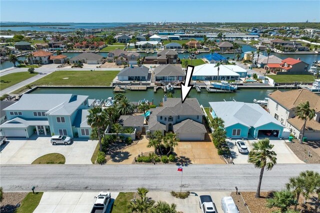 107 Angelfish, Aransas Pass, TX 78336 - aerial perspective of suburban area featuring a nearby body of water