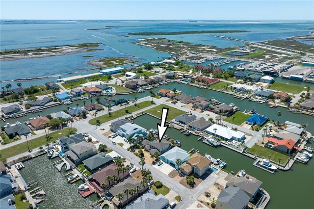 107 Angelfish, Aransas Pass, TX 78336 - aerial perspective of suburban area with a nearby body of water