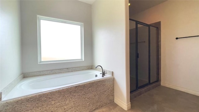 bathroom with independent shower and bath