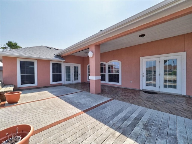 deck featuring french doors