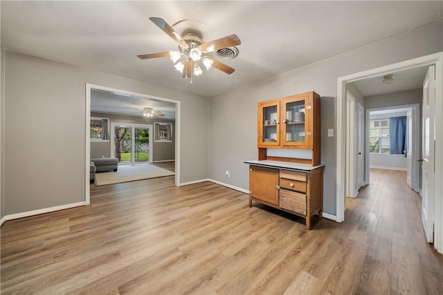 interior space with light hardwood / wood-style floors and a healthy amount of sunlight