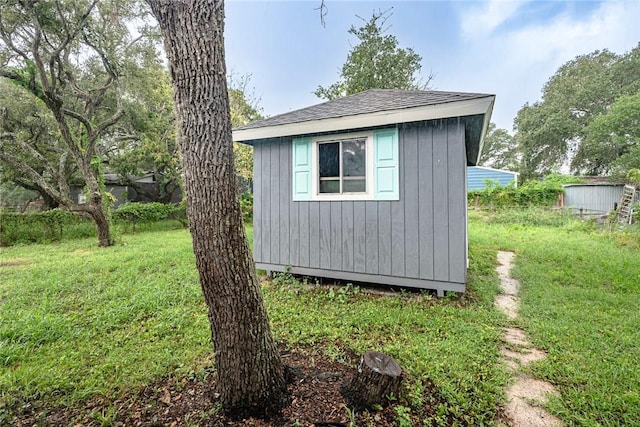 view of shed