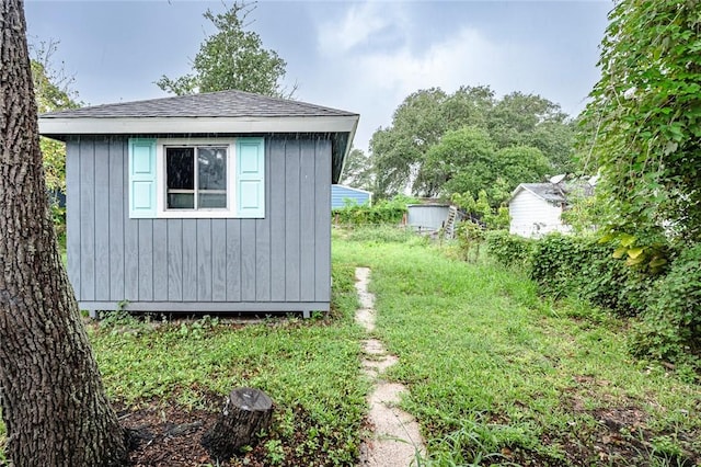 view of shed