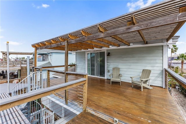 deck with a pergola