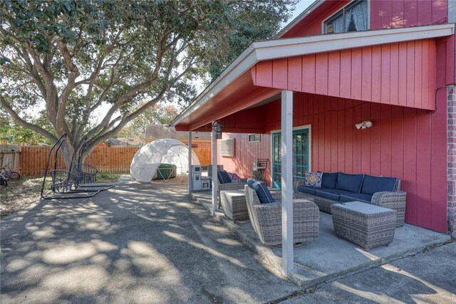 view of patio featuring an outdoor living space