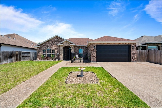 3902 Elvis Dr, Corpus Christi, TX 78414 - view of front of property featuring an attached garage, driveway, brick siding, and roof with shingles