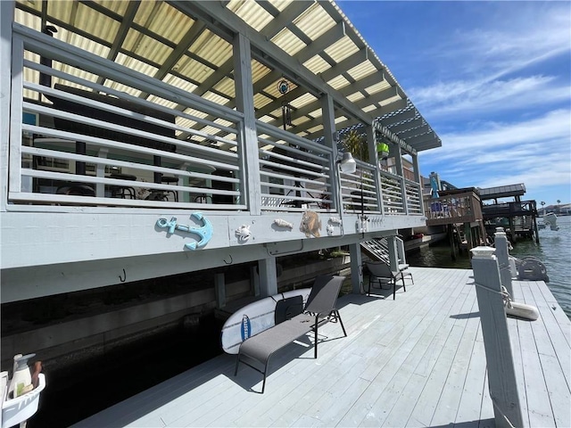 15321 Beaufort Ct, Corpus Christi, TX 78418 - wooden terrace with a water view
