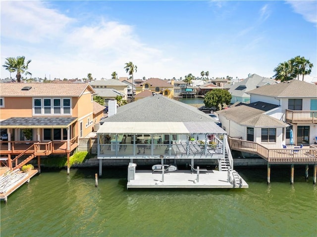 15321 Beaufort Ct, Corpus Christi, TX 78418 - dock area featuring a water view and a residential view