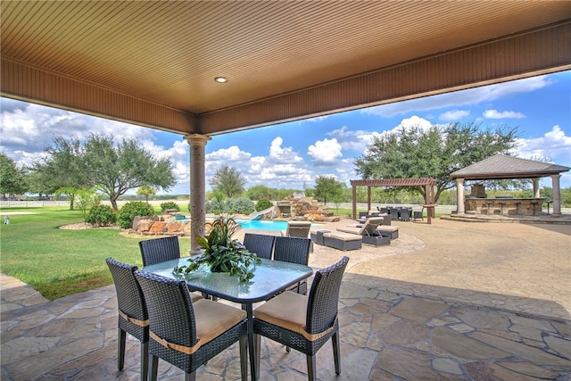 view of patio with a gazebo