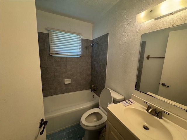 1222 Nancy St, Corpus Christi, TX 78412 - full bathroom with washtub / shower combination, vanity, and tile patterned flooring