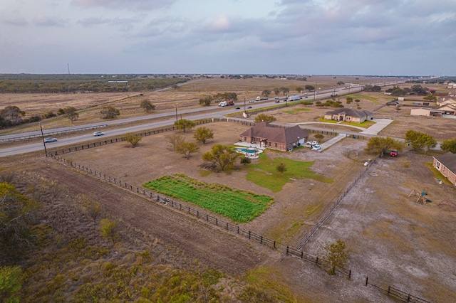 aerial view with a rural view