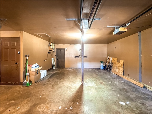 garage featuring a garage door opener