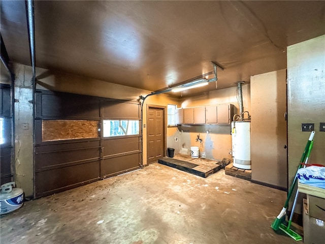 basement with gas water heater