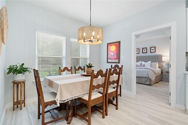 dining room featuring light hardwood / wood-style floors