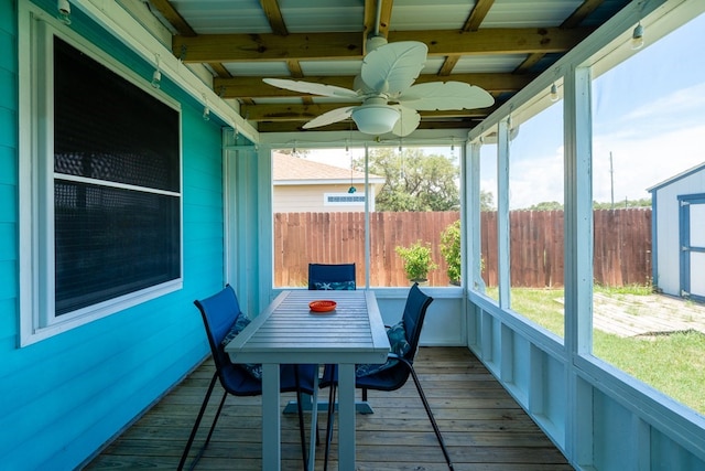 104 Sandollar Cir, Fulton, TX 78358 - sunroom / solarium featuring a ceiling fan