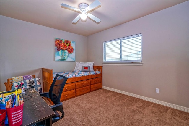 4522 Big Cyprus, Corpus Christi, TX 78410 - carpeted bedroom with baseboards and a ceiling fan