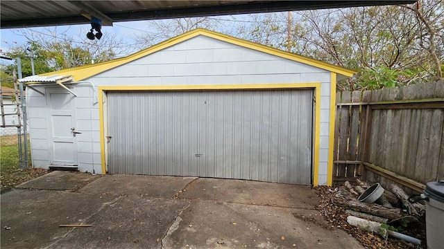 view of garage