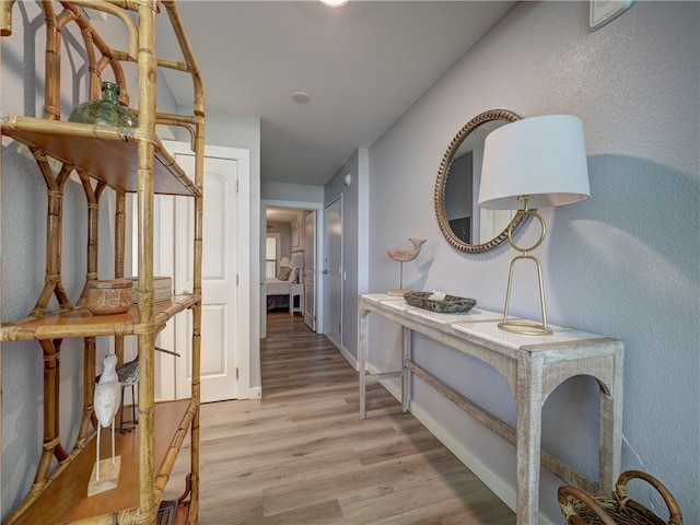 hall featuring light hardwood / wood-style flooring