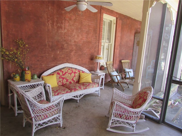 view of patio / terrace with ceiling fan