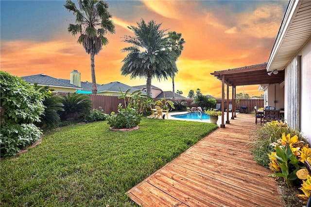 13805 Hawksnest Bay Dr, Corpus Christi, TX 78418 - yard at dusk featuring a fenced backyard