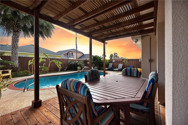 13805 Hawksnest Bay Dr, Corpus Christi, TX 78418 - view of swimming pool with a fenced backyard, a patio area, and a pergola