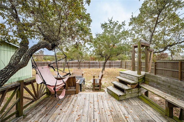 view of wooden deck