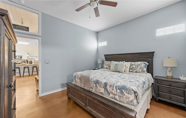 2212 State Highway 361, Port Aransas, TX 78373 - bedroom with baseboards and a ceiling fan