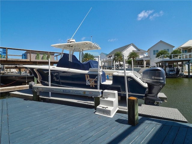 13834 Captains Row, Corpus Christi, TX 78418 - dock area featuring boat lift and a residential view