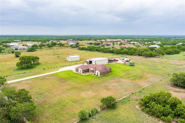 aerial view featuring a rural view