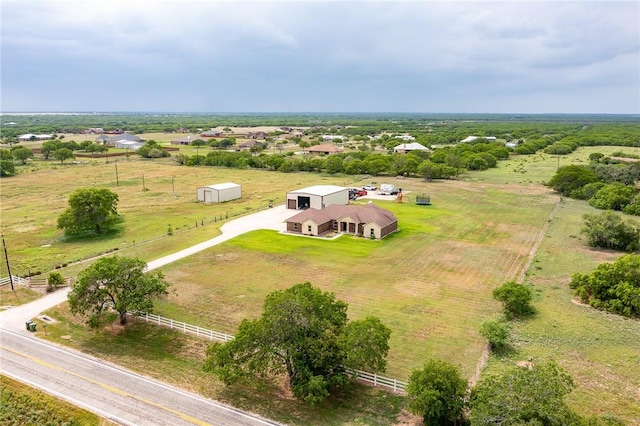 bird's eye view with a rural view