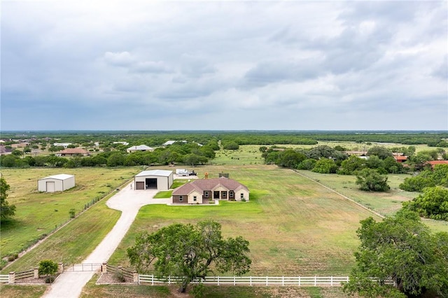 aerial view with a rural view