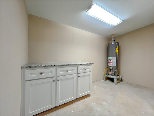 basement with gas water heater