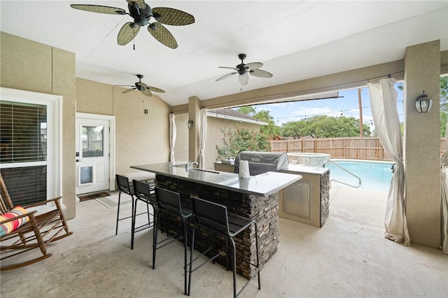 116 James Dr, Sinton, TX 78387 - view of patio / terrace with a ceiling fan