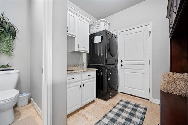 116 James Dr, Sinton, TX 78387 - laundry area with stacked washer / dryer