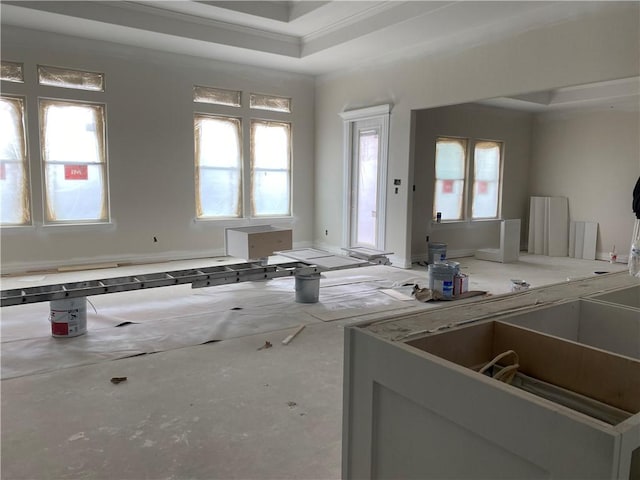 interior space featuring crown molding