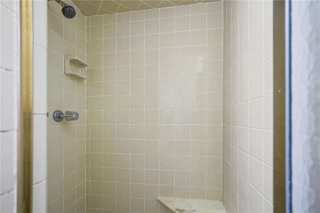 bathroom featuring a tile shower