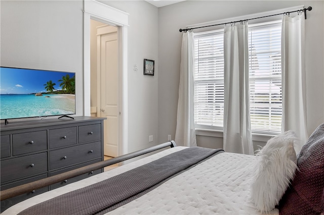 bedroom with multiple windows