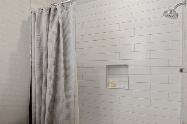 interior details featuring walk in shower