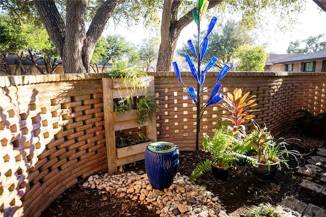 view of yard with fence