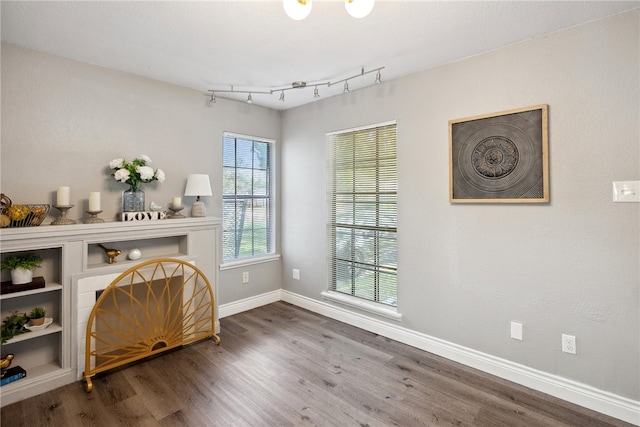 living room featuring dark hardwood / wood-style floors