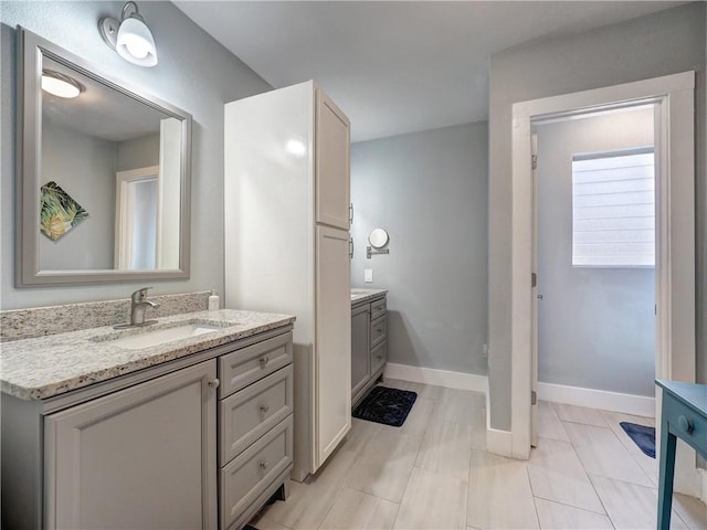 bathroom featuring vanity and tile patterned floors