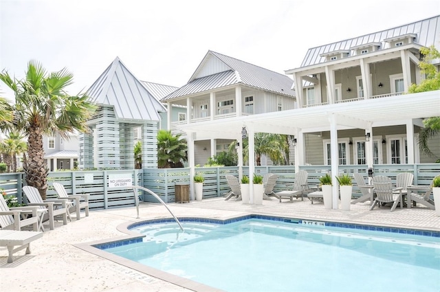 view of pool featuring a patio