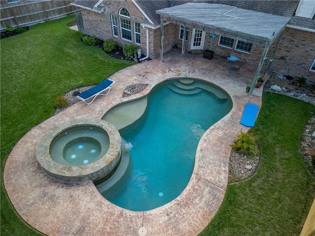 7602 Beau Terre, Corpus Christi, TX 78414 - view of pool featuring a patio area and a pool with connected hot tub