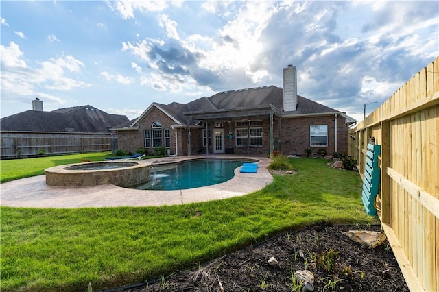 7602 Beau Terre, Corpus Christi, TX 78414 - view of pool with a fenced backyard, a patio area, and a pool with connected hot tub