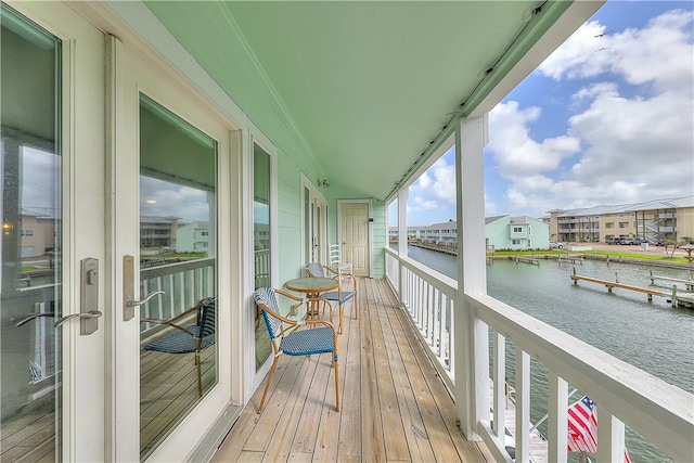 balcony with a water view