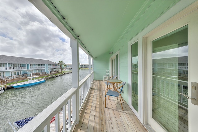 balcony with a water view