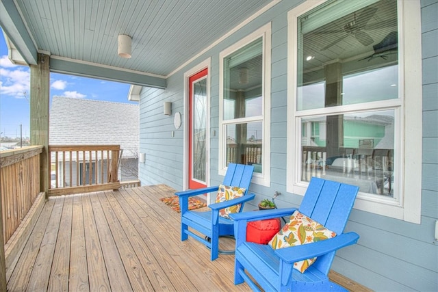 wooden deck with a porch