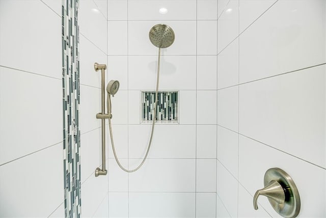 interior details with tiled shower