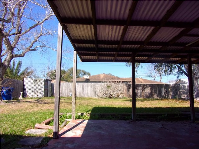 view of patio featuring a fenced backyard